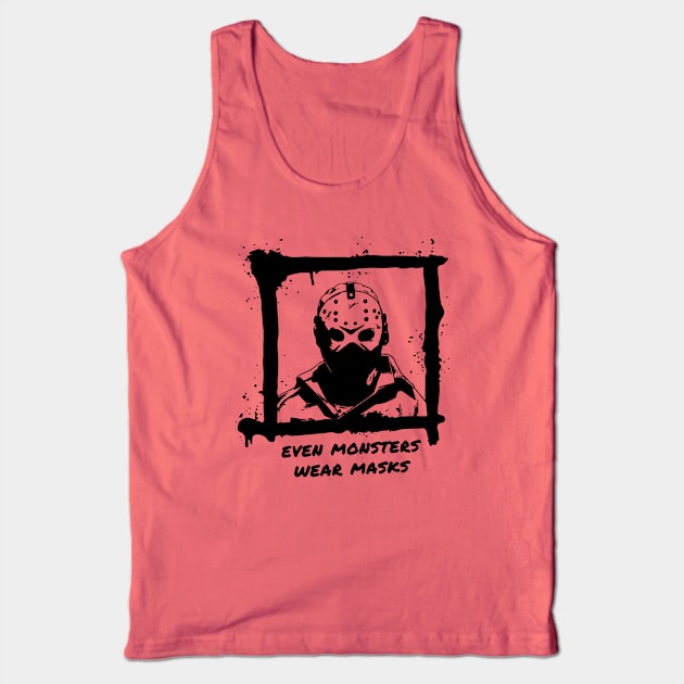 Even Monsters Wear Masks - Jason Tank Top by hawkadoodledoo